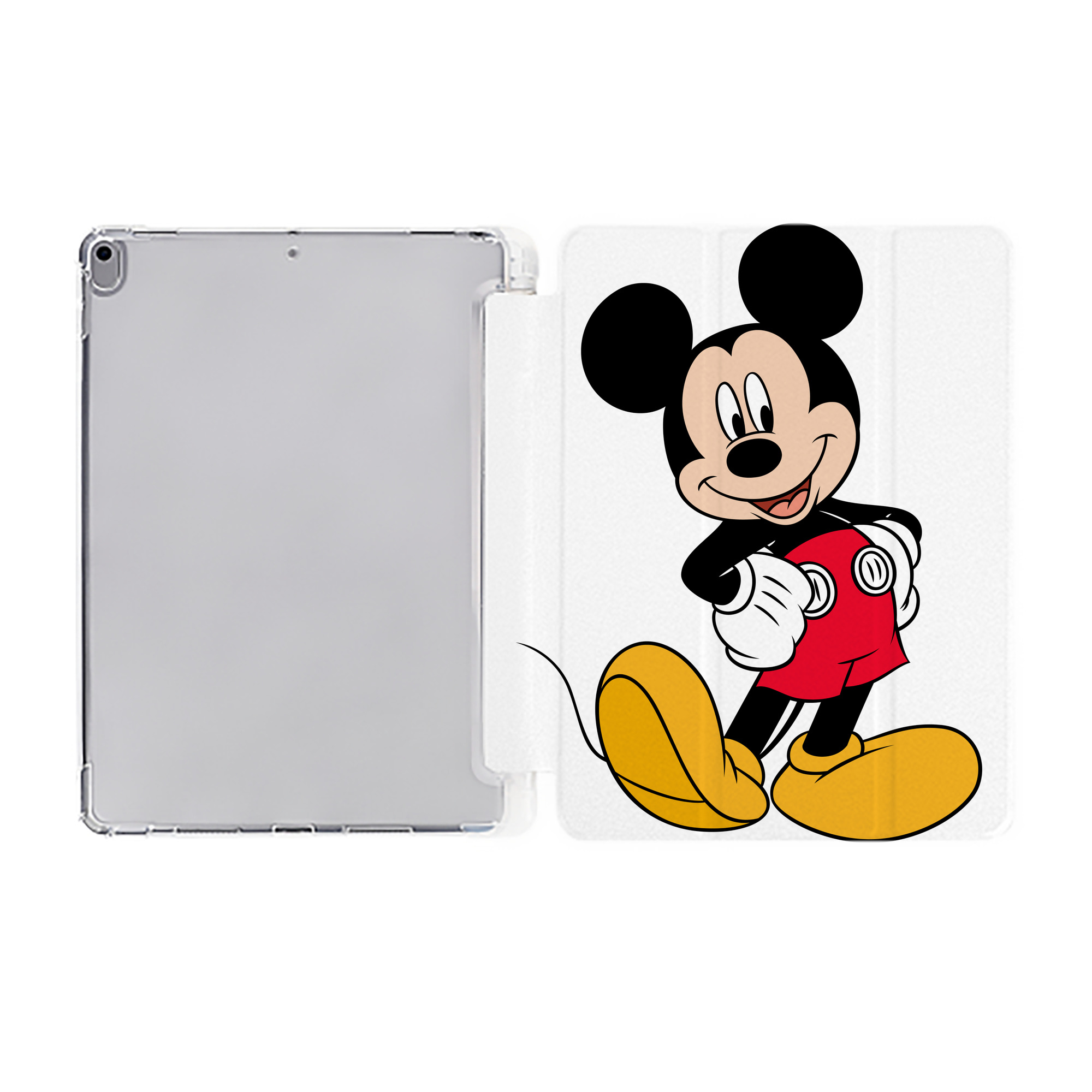 （画像用） ミッキーマウス Mickey Mouse IPad ケース ペン収納付き 三つ折りスタンド PUレザー×シリコン 対応機種9.5/10.5/10.9インチ